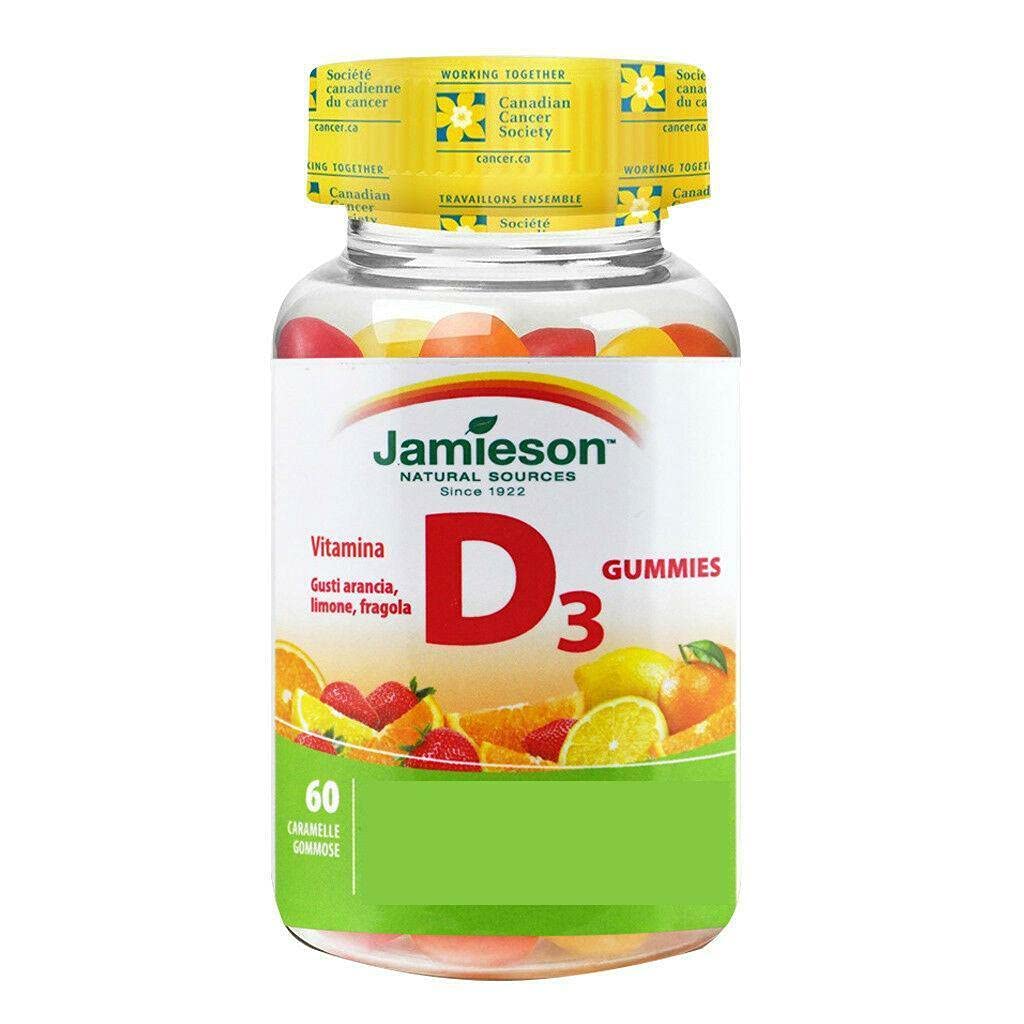 Jamieson 维生素D Gummys 1 000 IU - 橙色、草莓、柠檬60s