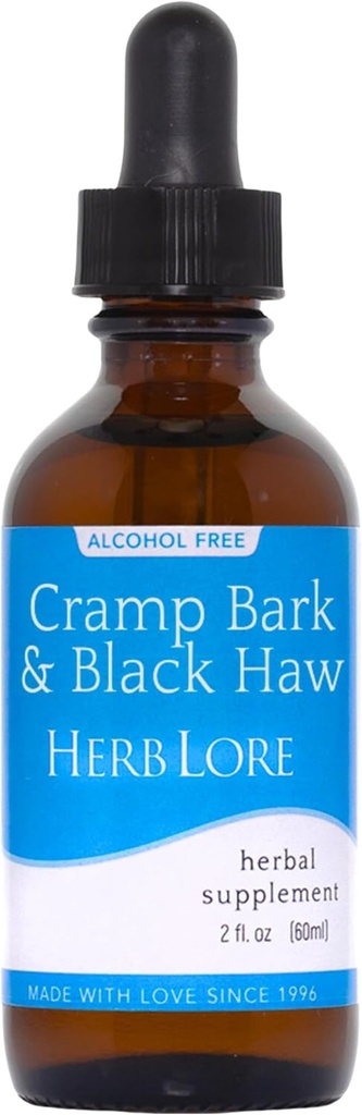 Herb Lore Cramp Bark & Black Haw Tincture – 无酒精液体 Herbal Mentrual Cramp 补充液滴,用于周期性Cramps,肌肉紧张和Uterine支持(2 fl oz)