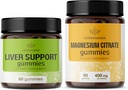 HERBAMAMA Liver 支持综合体和镁基基团 - Bundle of Liver 支持草基团和400 mg 镁基团 - Vegan, N-GMO, Gelatin-Free - 2 Pack