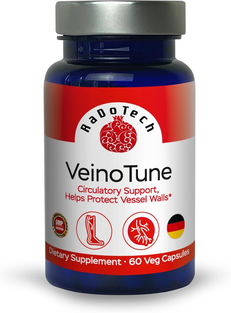 用于腿部的VeinoTune Varicose Veins治疗、减少栖息、马栗300毫克、60个植株胶囊、60天供应、GMP