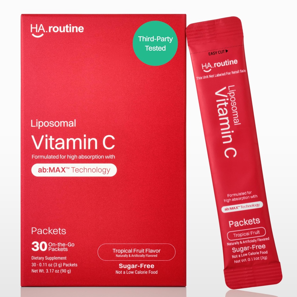 Haroutine Liposomal Vitamin C Powder – High Absorption 500mg Immune Support & Antioxidant Supplement – Energy Boost – 30 On-the-Go Packets, Tropical Fruit Flavor, Sugar-Free