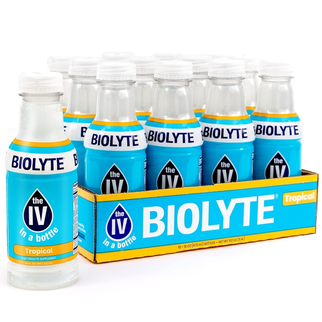 BIOLYTE 电解质饮料 -- -- 瓶状电解质饮料 -- -- 热带、12Pack