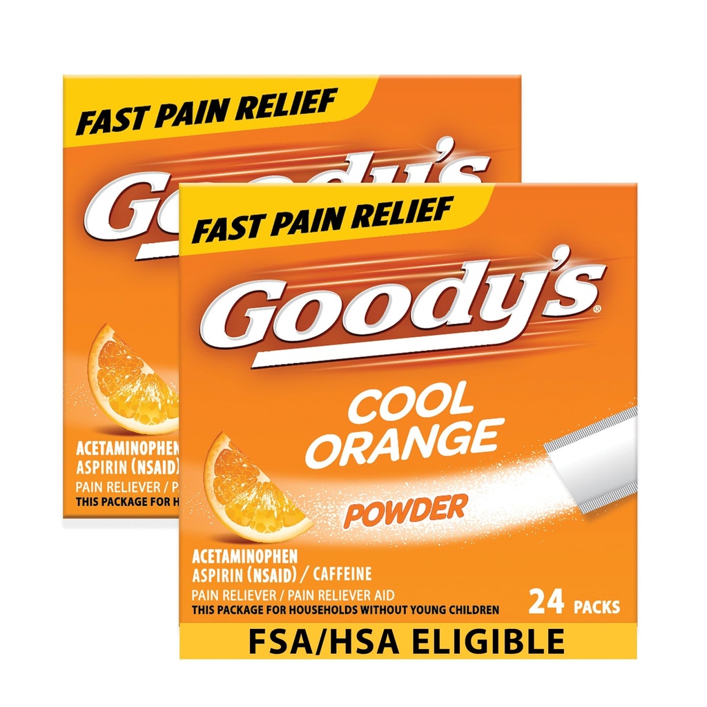 Goody的"超强头痛粉",酷橙Flavor溶解包,24个个人包(2个包)
