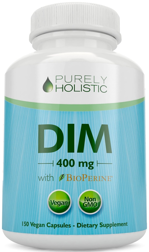 DIM 补充400mg + Bioperine - 150 Vegan Capsules - 5个月供应 - 男女的荷尔蒙平衡 - 高强度丁二醇甲烷