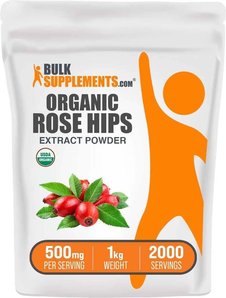 Bulk Assupports.com 有机玫瑰花粉提取剂 - 玫瑰花粉补充剂 玫瑰花粉 - 草药补充剂 抗氧化剂 来源 - Gluten Free,每服500毫克,1kg(2.2磅)(包1)