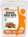Bulk Assupports.com 有机玫瑰花粉提取剂 - 玫瑰花粉补充剂 玫瑰花粉 - 草药补充剂 抗氧化剂 来源 - Gluten Free,每服500毫克,1kg(2.2磅)(包1)