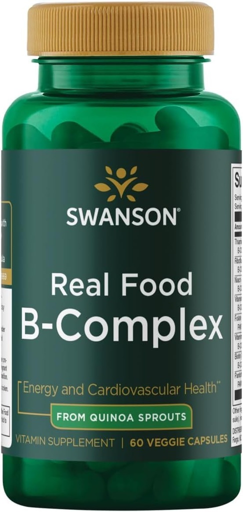Swanson 真正的食物维生素B-复合型 60 Veg Capsules