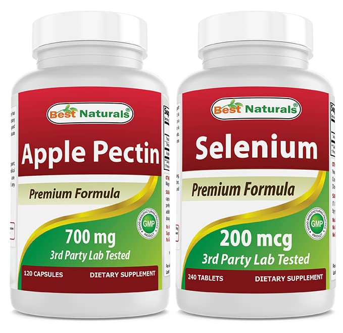 最佳自然产品 苹果 Pectin 700 mg和硒 200 mcg