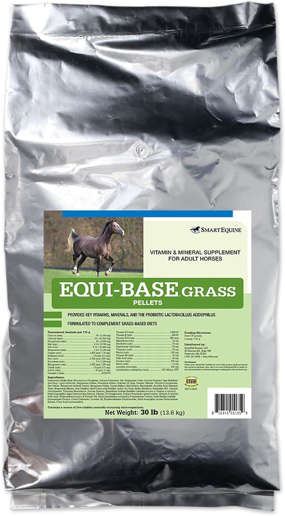SmartEquine EquiBase草皮 |马维生素和矿物补充,饲料平衡器 |马在光线中温和工作 |30磅袋
