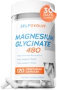 Magnesium Glycinate 480mg - High Absorption Magnesium Supplement Support Stress Relief, Sleep, Heart Health, Nerves, Muscles, and Metabolism, 120 Veggie Capsules, 1 Month Supply