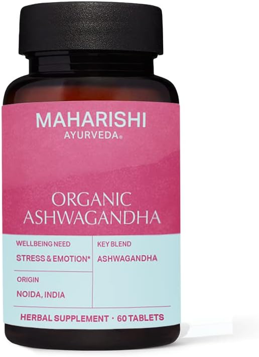 有机Ashwagandha → 60 草药片 - 500 mg ea. →压力管理TM → 推广Stamina & Energy