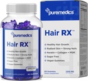 HairRX Biotin 6000mcg Vegan Gummys for Beautiful Hair and Nails - Collagen, Panthonthenic Acid, 碘,竹子,椰油,锌, MSM for Women and Men(1个月供应量)