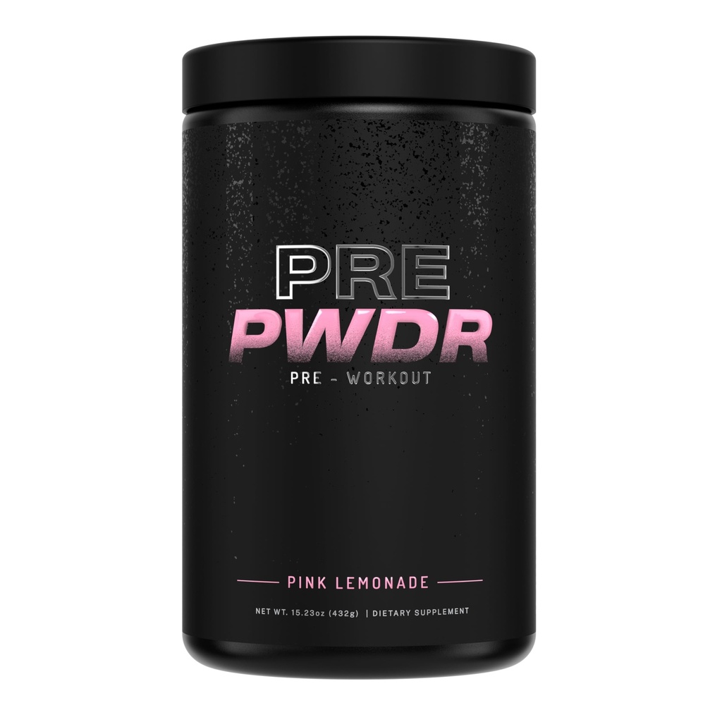PWDRS 预研粉,所有能源,泵,耐力和强度的自然预研,配有咖啡因(Pink Lemonade)