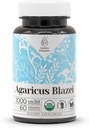 Agaricus Blazei USDA Organic 60 Capsules | High-Potency Natural Supplement | Certified Organic Vegetarian Capsules and Organic Agaricus Blazei (Agaricus blazei murill) Dried Mushroom (60 Capsules)