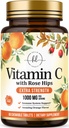 维生素C 补充1000mg - 配有玫瑰皮的外力 Bioflavoids - 无糖维生素C Chewable Pills, Nature's Vit C for Imune Support and Antioxidant Protection - 60 Chewwical 片