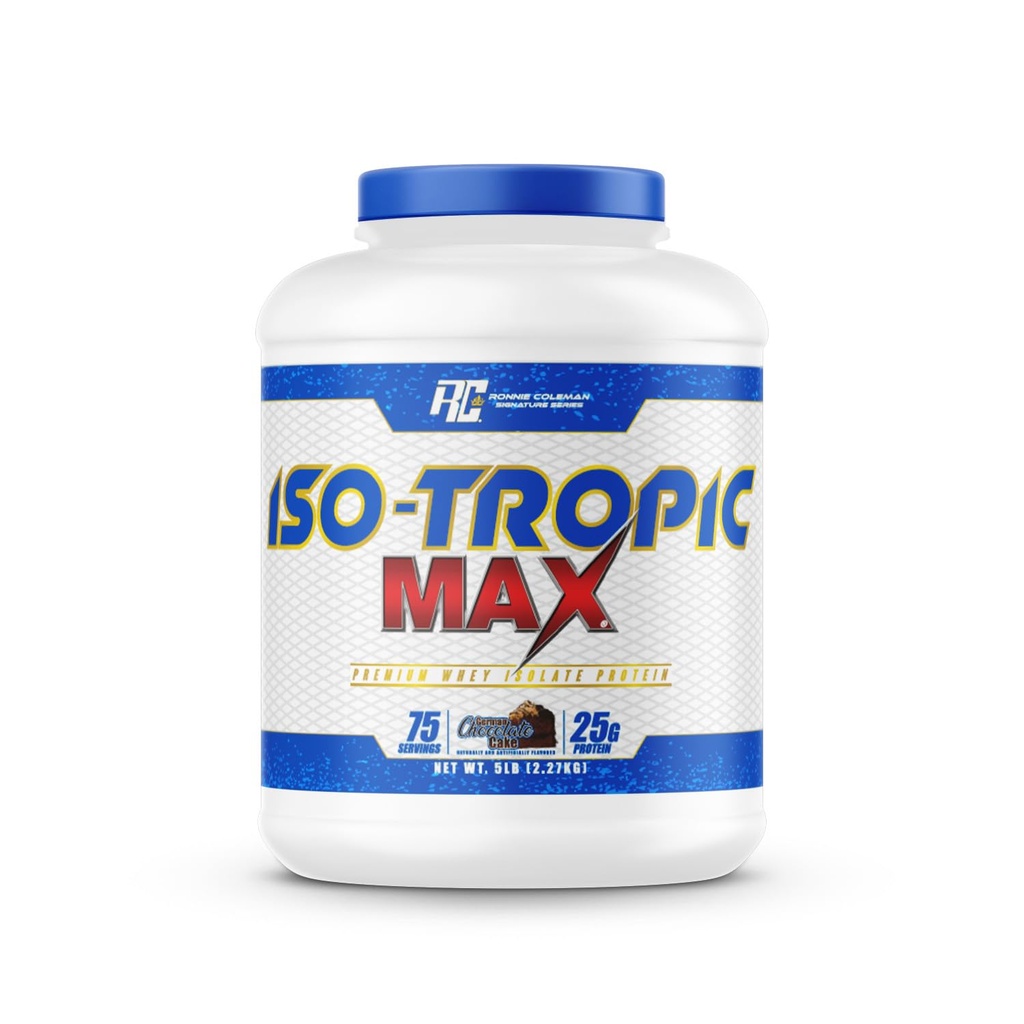 Ronnie Coleman 5lbs 巧克力Whey 隔热蛋白粉 25g 蛋白质 配75种 配75种 德式巧克力蛋糕 男女预选粉 精液肌肉支持低糖补充剂