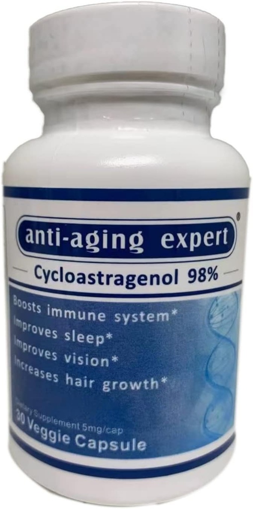 Cycloastragenol 98% 微量化Telomere 补充剂 5mg, 30 蔬菜卡普尔, 1瓶