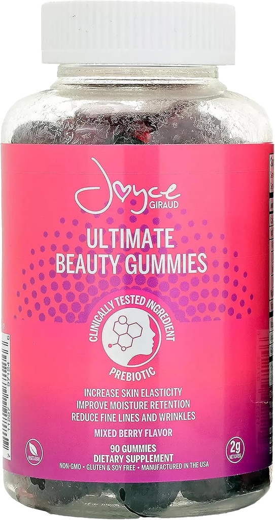 Joyce Giraud 终极美女Gummys,30天供应,支持皮肤水利和健康的皮肤Tone,90 Gummys