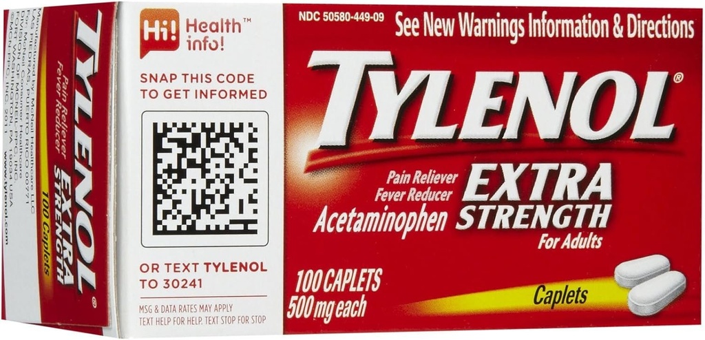 Tylenol Extra strong pain Reliver 和 Fever 减压卡普列斯- 100 计数
