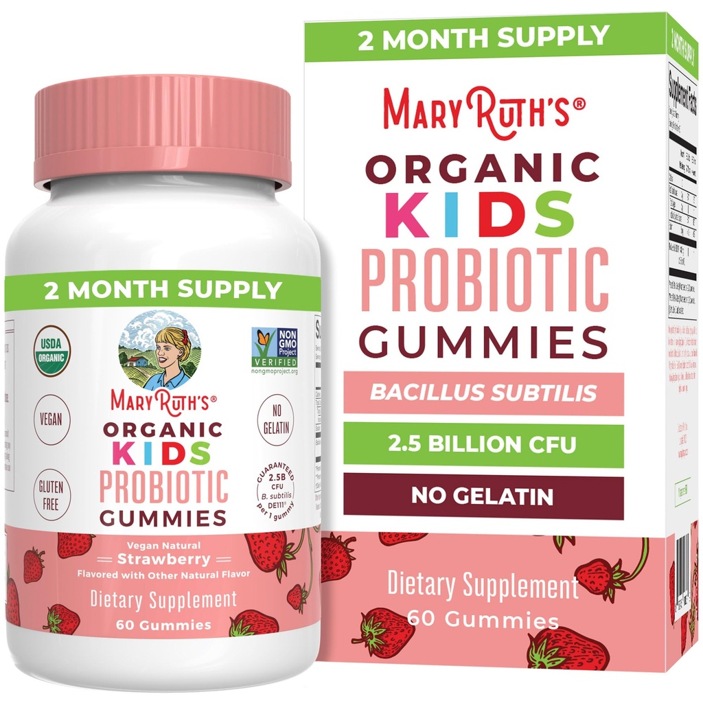 MaryRuth 有机体 儿童 消化健康 Probiocts NADA Probioctic Gummys → 2个月供应 儿童 Probiocts → 儿童 Probiocts → 免疫支持 → Gut 健康 补充 → Vegan → 非GMO → Gluten Free → 60 Counts