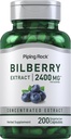 Pipping Rock Bilberry Capsules 2400mg → 200 Pills → 草药抽取补充 → 蔬菜,非GMO,Gluten Free