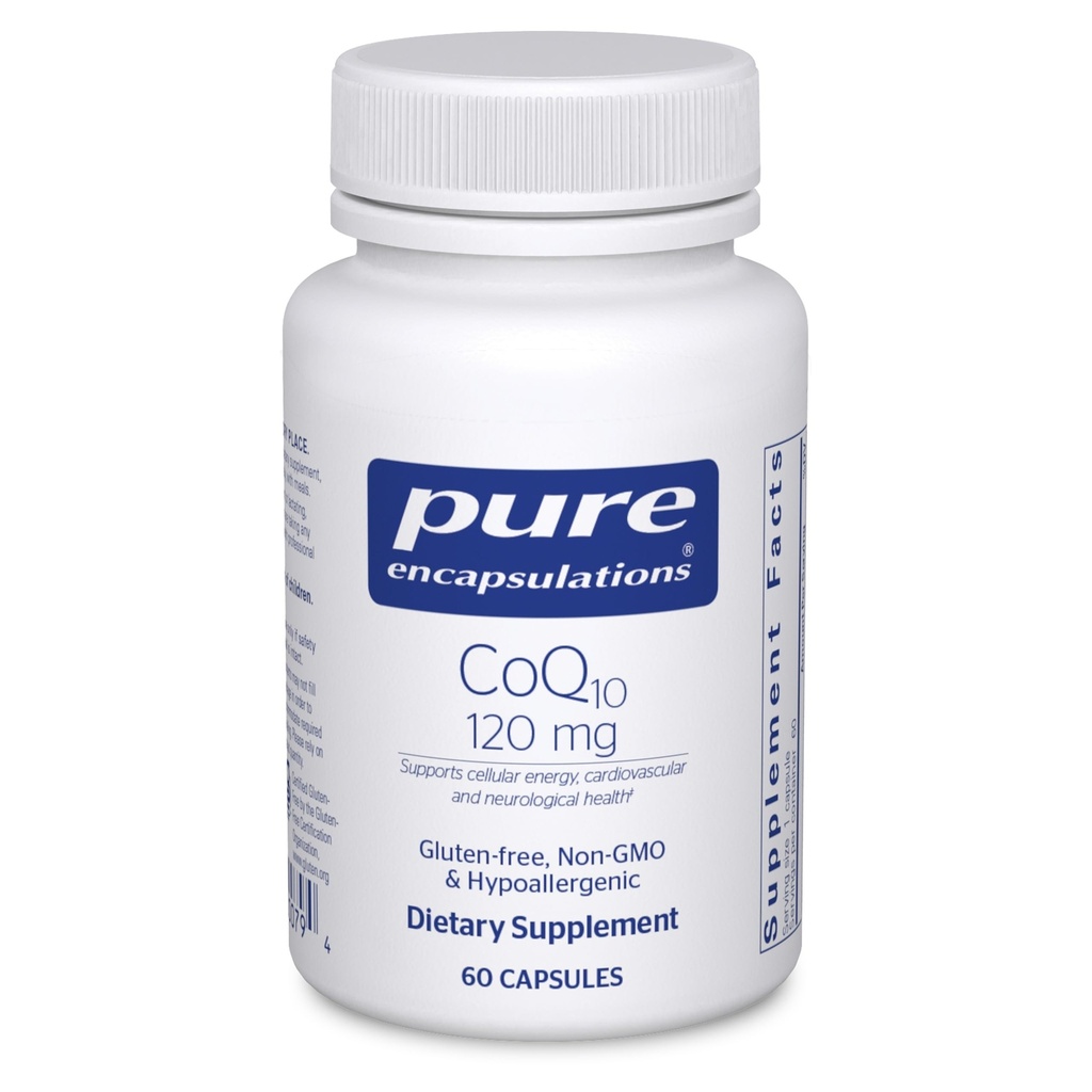 纯封装 CoQ10 120 mg - Coenzyme Q10 心脏健康,能量,抗氧化剂,脑与记忆健康 - 细胞健康,认知与心血管支持 * - 60 Capsules
