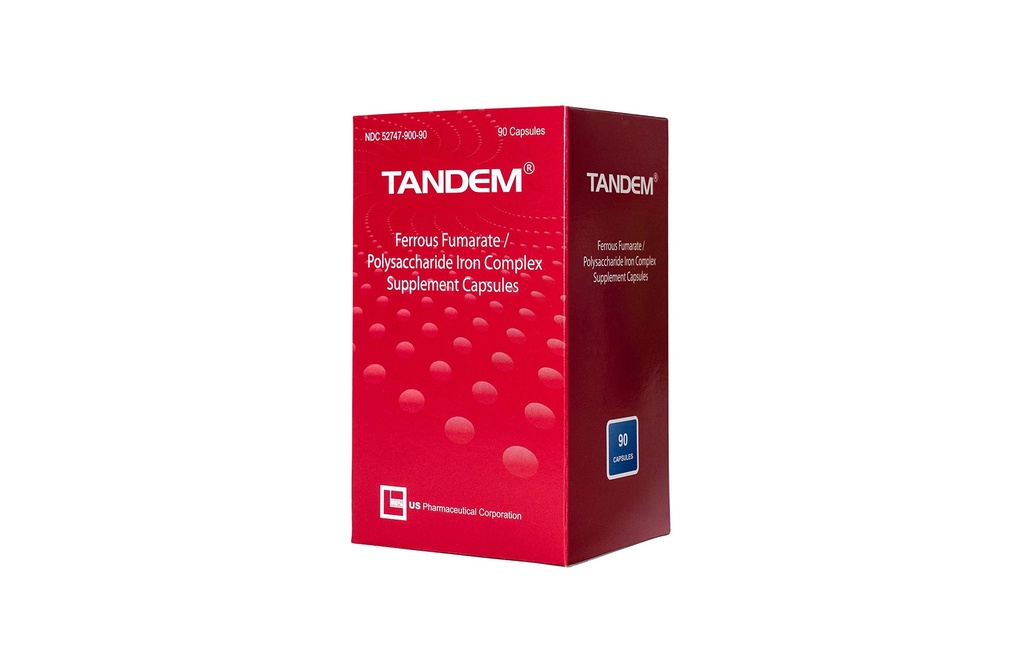 Tandem - 106 mg 元素铁 - 容易吞 - 高耐受性 - 无味和无味