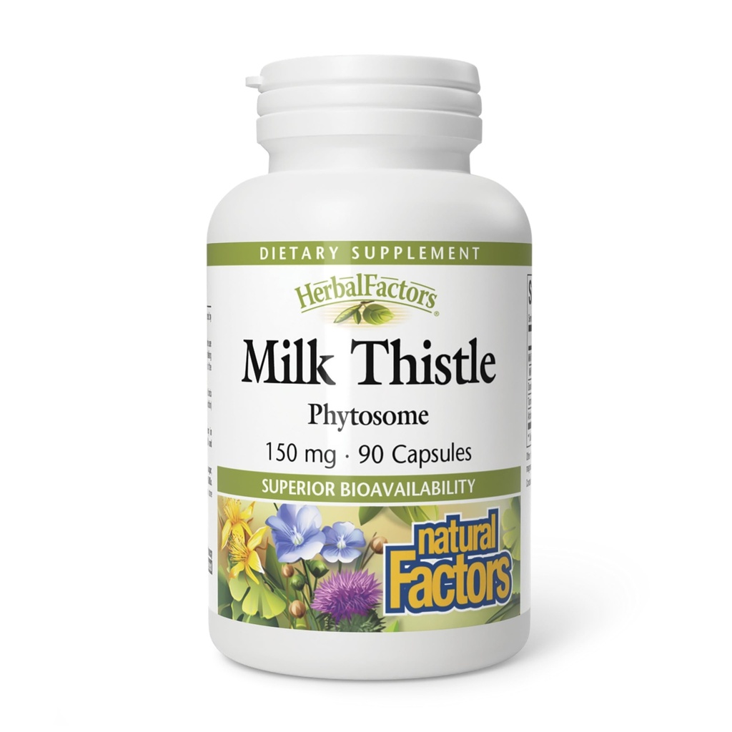 由自然因素构成的草药Factors, Milk Thetle Phytosome, 用丹德利翁和Turmeric促进健康肝功能, 90个胶囊(90个服务)