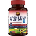 Vitalitown Magnesium Complex 500 mg - NSF 认证的甘化镁、马来特、陶拉特和基特拉特 - 胃上的Chelated 高吸收和热度 - Vegan Non-GMO 120 Capsules