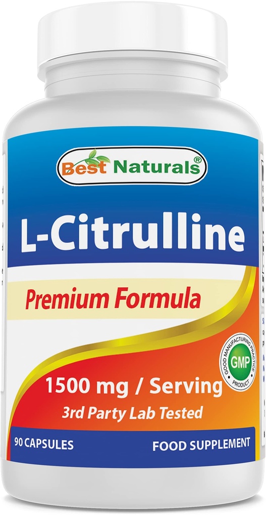 Best Naturals L-Citrulline Capsules - 1,500mg/Serviging - 非GMO - Gluten Free - 90 Capsules (90 counter (Pack of 1)) (英语).