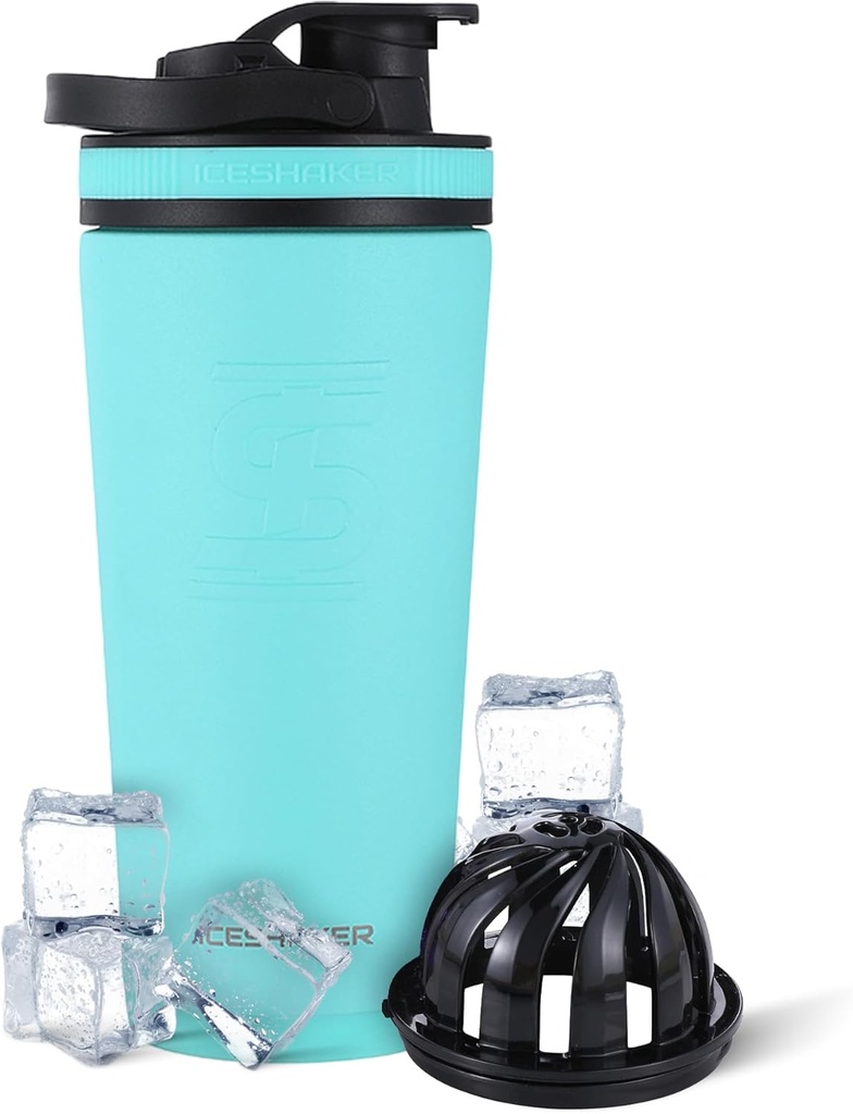 冰沙克 隔热无色钢沙克瓶 26oz, 薄荷 30+小时 冰沙克杯 与Twist-on Agitator 的隔热杯 | 无味瓶 蛋白质沙克 水 滑冰 鸡尾酒