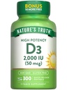 大自然的真理维生素D3 2000 IU → 300 Softgels → 高概率公式 → Non-GMO & Gluten 免费补充