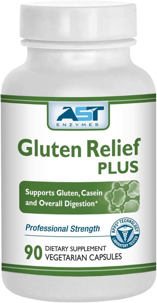 Gluten Relief Plus – 90 Vegetarian Capsules – Gluten 消化支持 – Premium 天然消化酶公式 – 包含 DPP-IV 酶复合体 – AST 酶