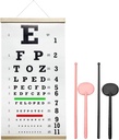 Snellen Eye Chart, Eye Chart, Snellen Eye Experam Snellen Eye Chart Pocket Eye Exeam Kit with cute Eye Occluders 20 Feet Optical Eye Test Recultive Wooden Frame Canvas Eye Chart for Kids and adderns 儿童与成人眼图