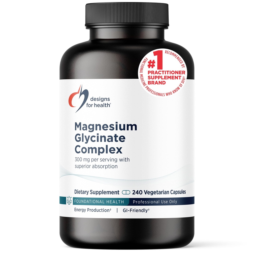 健康镁甘化物综合体设计 - Chelated Magnesium Bisglycinate + 高吸收性镁用于镇静和睡眠,心脏健康,免疫支持和骨强 - Vegan(240卡普尔)