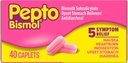 Pepto Bismol Caplets for Nausea, Heartburn, 消化不良, Upset Stomach, 和腹泻, 5 症状快速救助, 方便形式, 40 cm