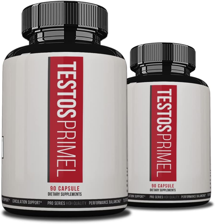 Testos Primel 高级公式, 肌肉强度的 Testos Primel, Testoprime, 180 Capsules, 2个月供应量