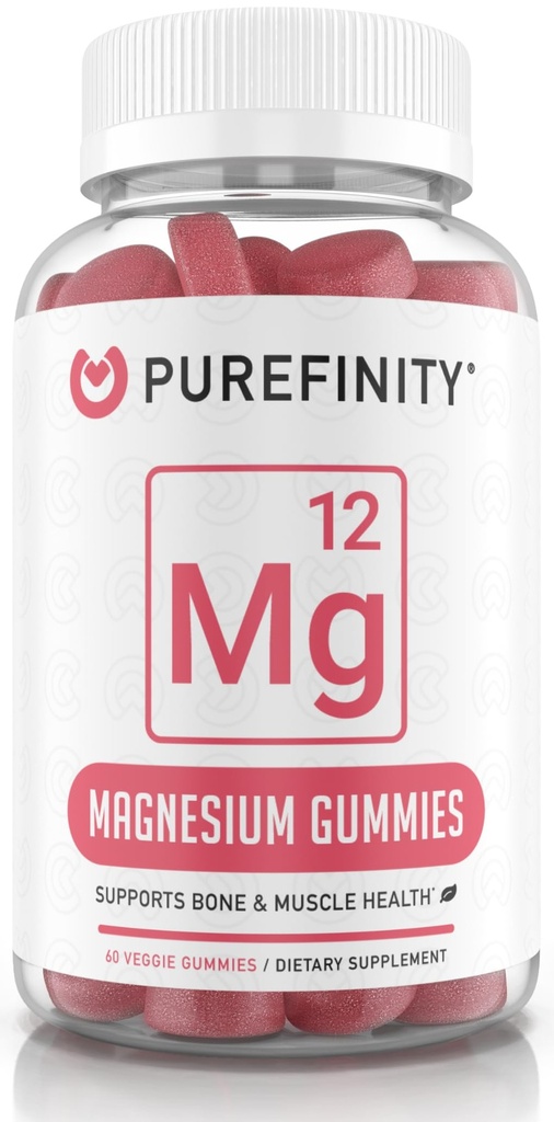 成人的乳酸甘油600毫克 — Cramps、肌肉恢复、睡眠、骨骼和能源支持的高吸收补充剂 — 非GMO、Allergen Free — 60 Vegan Gummys