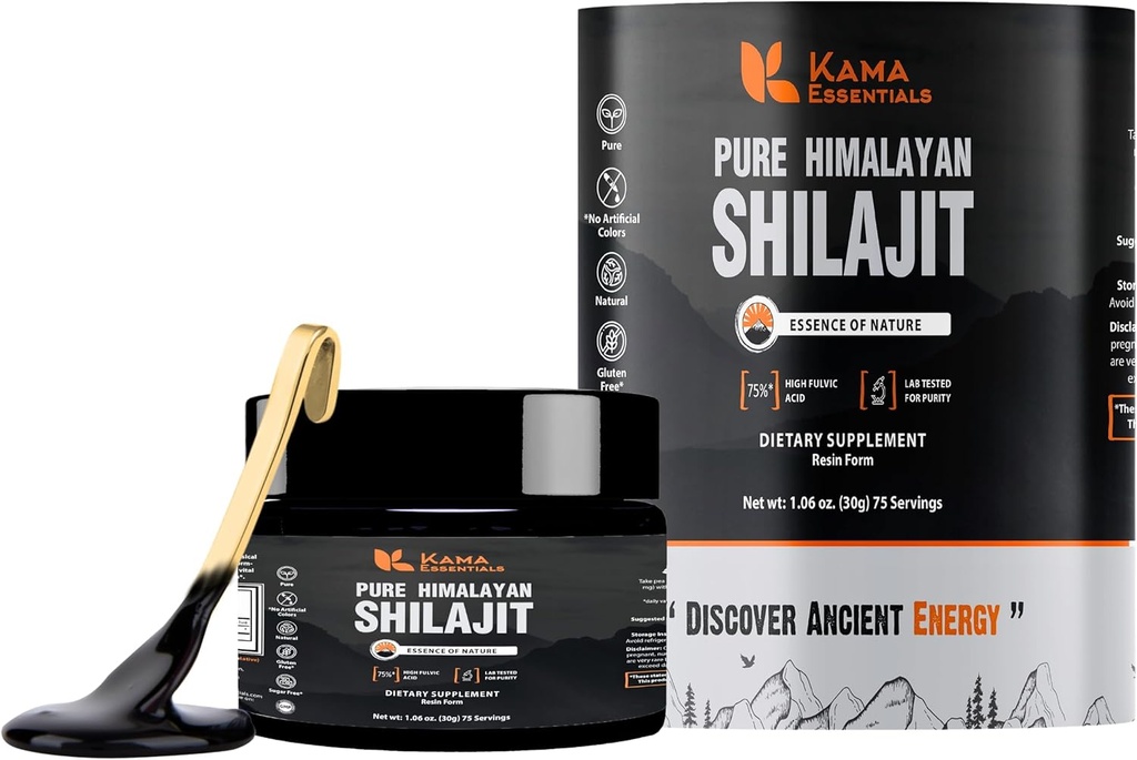 喜马拉雅Shilajit Resin – 75% Fulvic Acid, 85+ 矿物 – Gold grade Ayurvedic 能源,力量与健康补充 – Lab-Tested – 30g Shilajit for Men & Women
