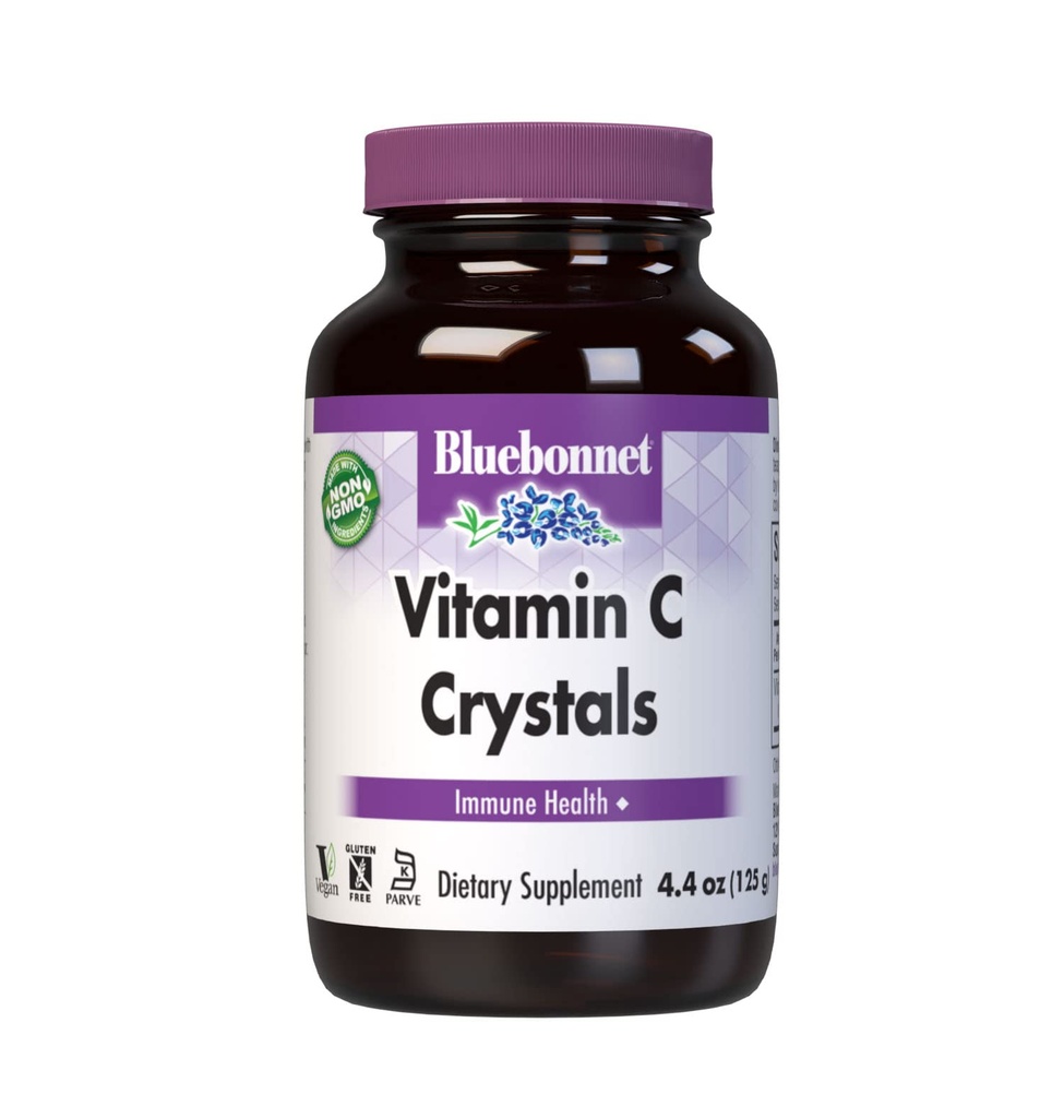 Bluebonnet Nutrition Vitamin C Crystals, for Immune Health, for Antioxidant Protection, Soy Free, Gluten Free, Non-GMO, Kosher, Dairy Free, Vegan, Powder, 4.4 oz (125 g)