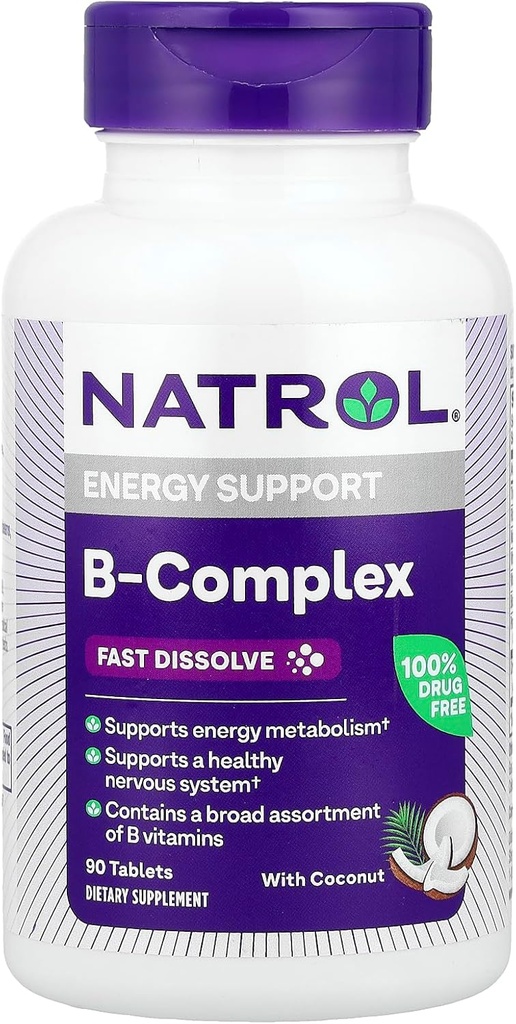 Natrol B- 复杂、 快速溶解、 椰子、 90块