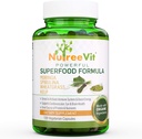 NutreeVit 100% 有机强力超级食品配方 - Immune System Booster Energy Pills with Moringa, Spirulina, Wheatgrass, and Kelp - 90 Counter Bottle (英语).