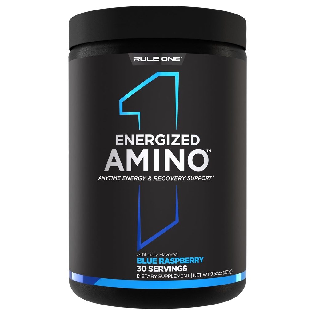 规则1 蛋白质能量化 氨基 – 与BCAAs,Glutamine,Citrulline,Beta Alanine,来自绿色咖啡和茶叶提取物的咖啡因(蓝色Raspberry,30名服务员)的随时能源和恢复支持
