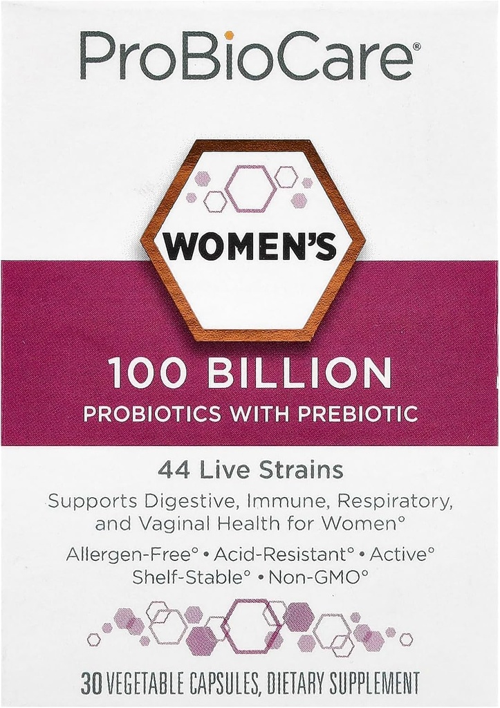 ProBioCare 为妇女提供营养,100亿个综合家庭,支持消化、免疫和营养健康,促进健康的微生物平衡和营养吸收(30个蔬菜瓶)