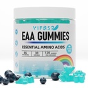 EAA Gummys 120 Gummys(蓝莓)、基本氨基酸 -- -- 全部9种基本氨基(EAA)和所有分泌的氨基(BCAAs)、非GMO、Gluten Free、蔬菜友好