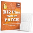 B12 Plus 能量补丁 - Methycobalamin B12-30-Day 供應能量靴,增强的Stamina和快速回收 - B12 日常生命力