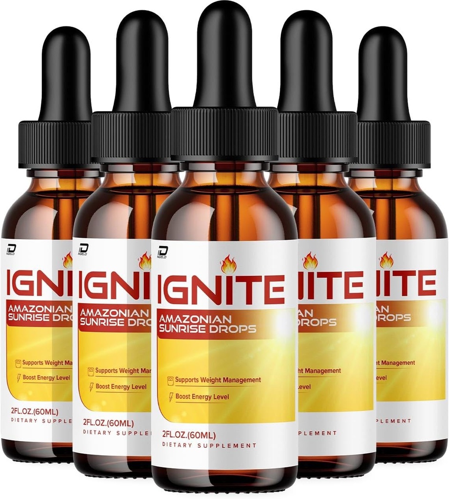 Ignite 亚马逊日出滴 - Ignite 日出滴 - Ignite 日出滴 - 液体补充, Ignite Drops 高级日常健康支持补充, Ignite Drops Reviews (5 Pack - 5个月供应)