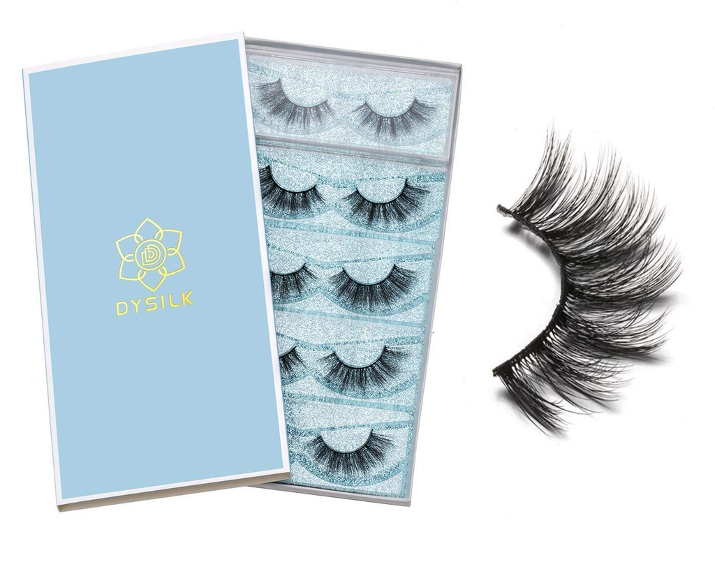 DYSILK Lashes 假眼睫毛 - Eye Lashes Mink Lashes 5 Pairs 6D Lashes Pack Fluff Fluffy Lashes 假眼睫毛 Lash Faux 假眼睫毛外延 Kit | 001-15mm