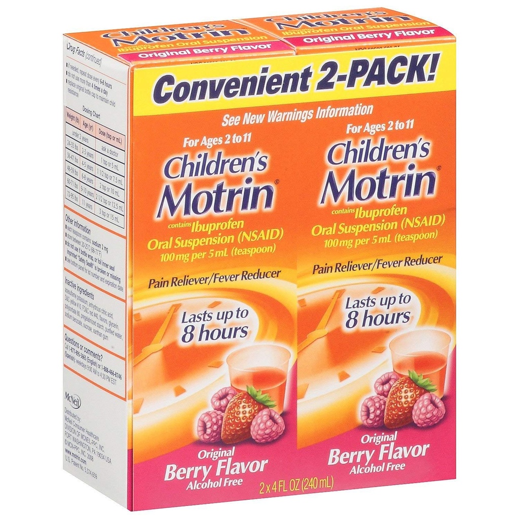 Motrin Child Berry Liq 尺寸 4 Fluid Ounce, 包装 6
