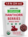 1.5磅(24 oz) 100%有机霍桑贝里(Hawthorn Berries) 干枯贝里(Hawthorn Berry) 茶叶(Make Hawthorn Berry Tea) 欧洲野生贝里(Wildcrafted Berries) 制造健康茶叶,用于心脏支持,血压和压力缓解(包装可能有所不同)